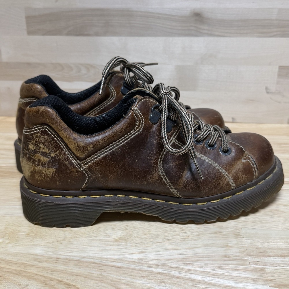 Dr Martens 11864 Brown Leather Oxford Shoes Wmns 7 UK 5 Y2K Grunge Chunky AW004